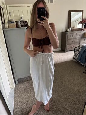 White Terry Swim Coverup Skirt